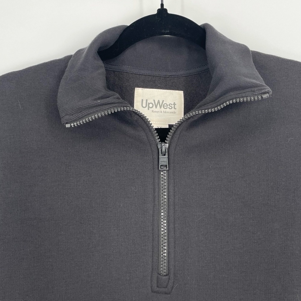 UpWest Womens Dark Grey Long Sleeve 1/4 Zip Sweatshirt Mini Dress Extra Small - Picture 6 of 12